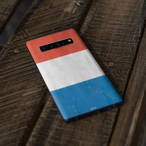 Netherlands Flag Distressed Galaxy S10 Plus Skin